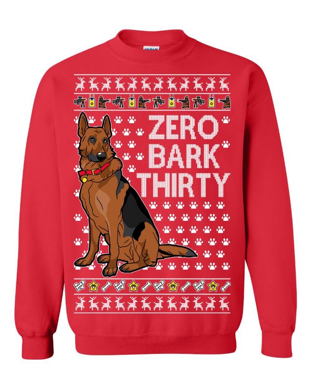 Zero Bark Thirty Dog Santa Claus Ugly Christmas Sweater Zero Bark Thirty Dog Santa Claus Ugly Christmas Sweater