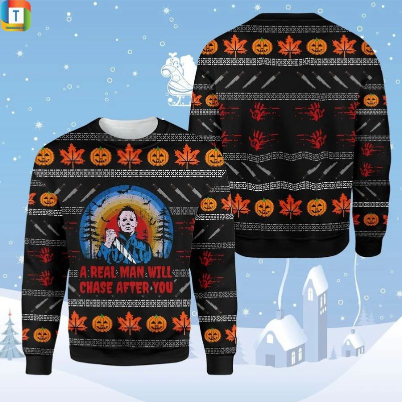 A Real Man Will Chase After You 3D Ugly Xmas sweater A Real Man Will Chase After You 3D Ugly Xmas sweater