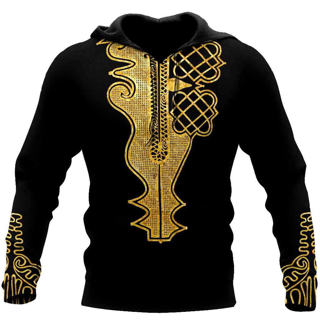 African Golden Dashiki Pattern Hoodie African Golden Dashiki Pattern Hoodie