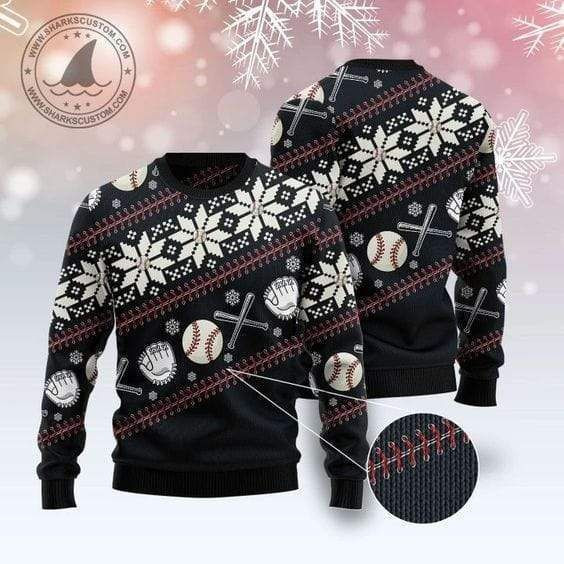 All Over Printed Sweater Baseball Ball Ugly Christmas All Over Printed Sweater Baseball Ball Ugly Christmas