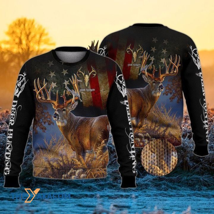 All Over Printed Sweater Deer Hunting In Forest All Over Printed Sweater Deer Hunting In Forest