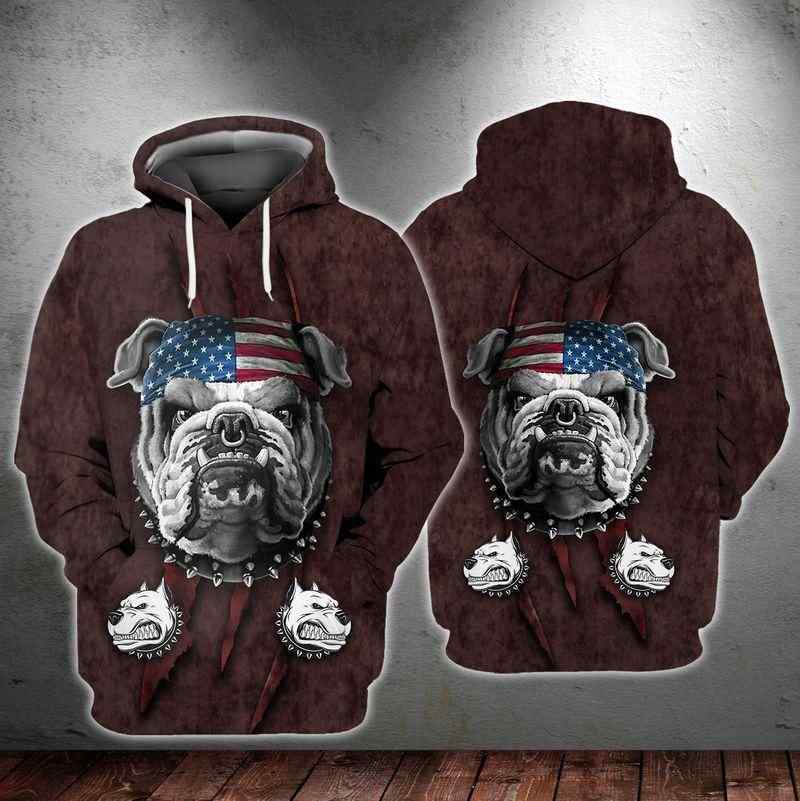 American Bull Dog All Over For Dog Lovers US Unisex Size Hoodie American Bull Dog All Over For Dog Lovers US Unisex Size Hoodie