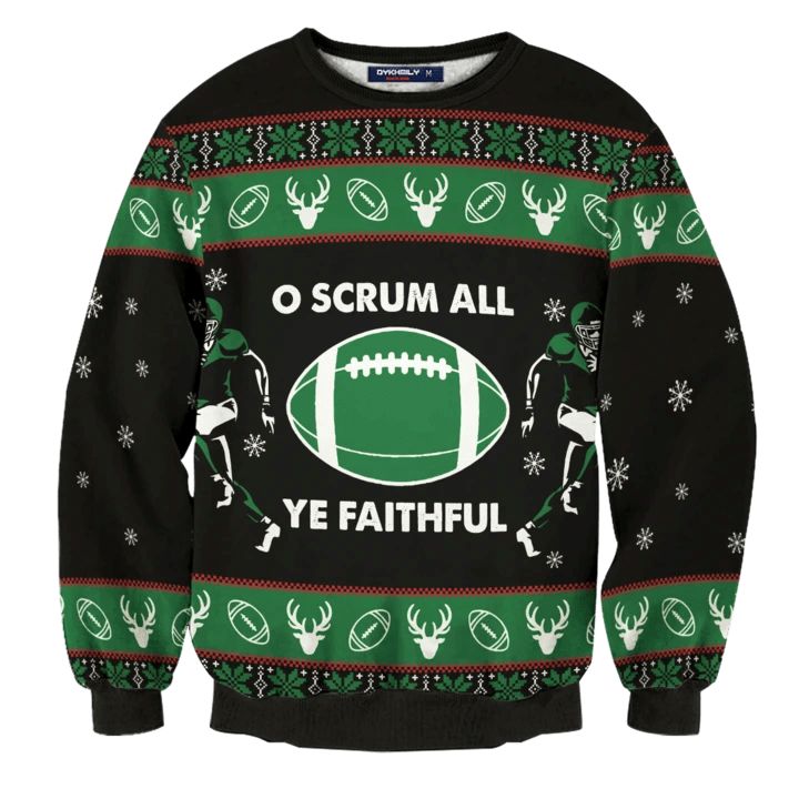 American Football Scrum All Ye Faithful Christmas 3D Sweater American Football Scrum All Ye Faithful Christmas 3D Sweater
