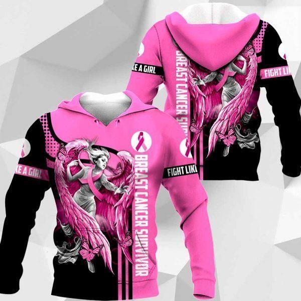 Angel Survivor October Pink For Girl Woman Breast All Over Print Hoodie Angel Survivor October Pink For Girl Woman Breast All Over Print Hoodie