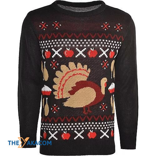 Apple And Turkey Thankgiving 3D Sweater Apple And Turkey Thankgiving 3D Sweater