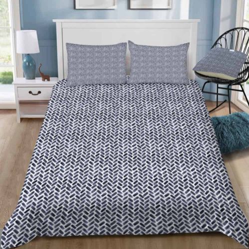 Arcadia Watercolor Herringbone In Indigo Bedding Set Arcadia Watercolor Herringbone In Indigo Bedding Set