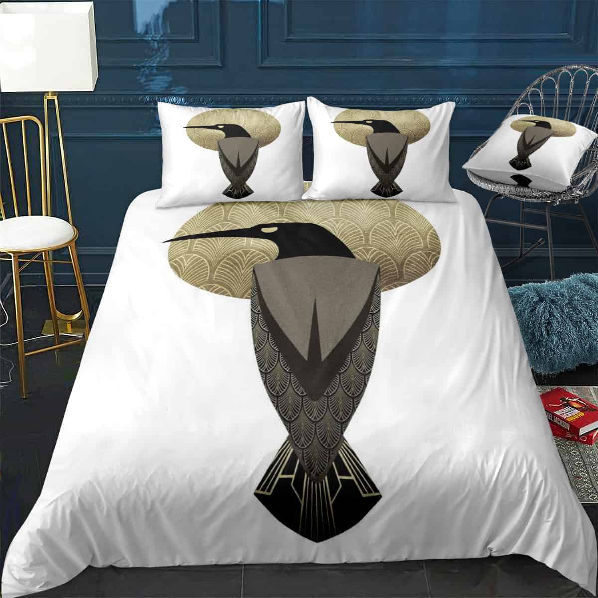 Art Deco Crow Bedding Set Art Deco Crow Bedding Set