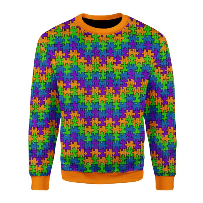 Autism All Over Printed Sweater Autism All Over Printed Sweater