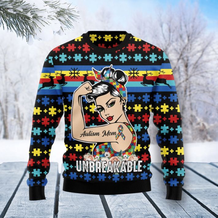 Autism Mom Unbreakable 3D Sweater Autism Mom Unbreakable 3D Sweater