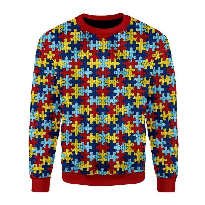 Autism Puzzel 3D Sweater Autism Puzzel 3D Sweater