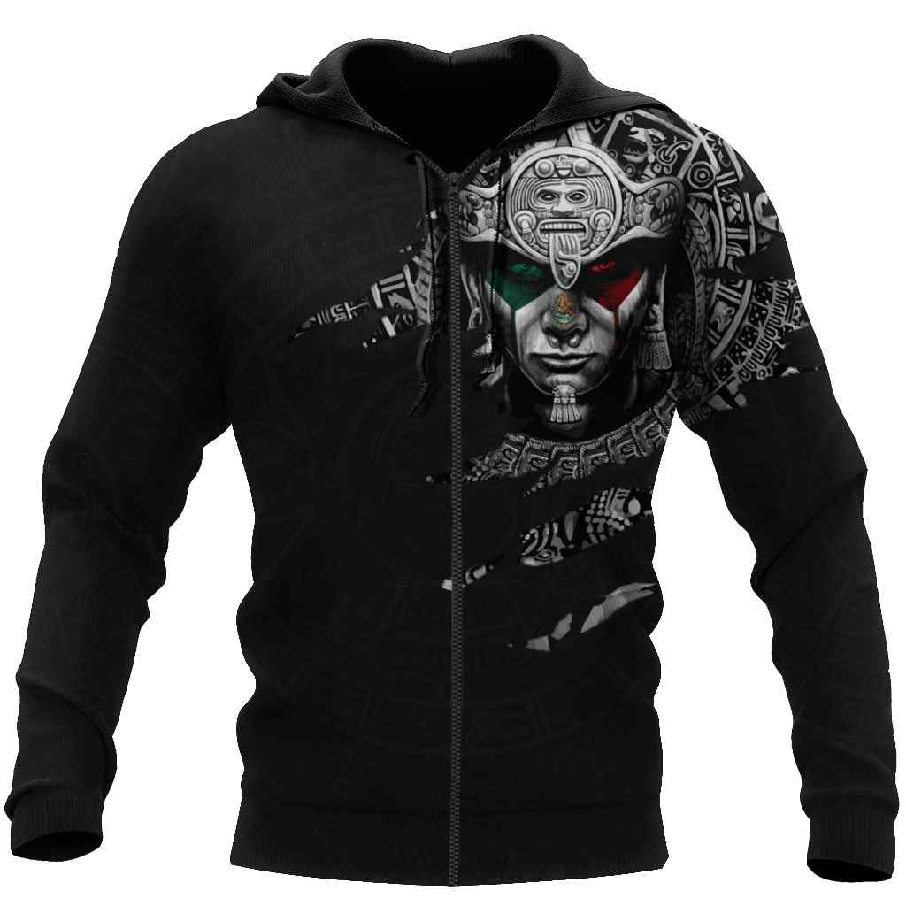 Aztec Warrior All Over Print Unisex Zip up Hoodie Aztec Warrior All Over Print Unisex Zip up Hoodie