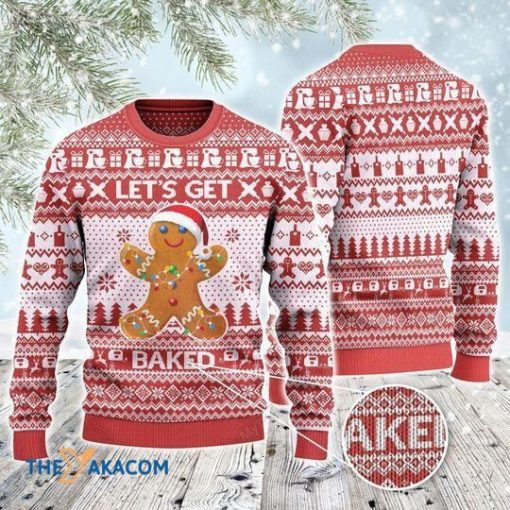 Baker Gift Let’s Get Baked Awesome 3D Xmas Sweater