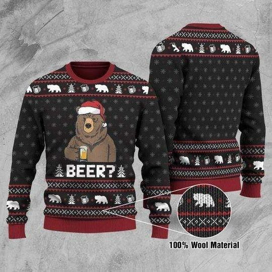 Bear With Beer We Bare Beer Vintage 3D Xmas Sweater Bear With Beer We Bare Beer Vintage 3D Xmas Sweater
