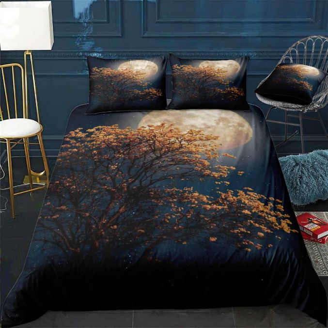 Beautiful Tree Yellow Moon Bedding Set Beautiful Tree Yellow Moon Bedding Set
