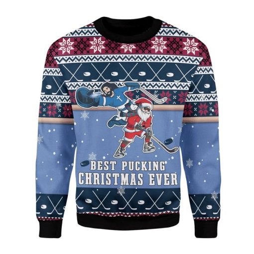 Best Pucking Christmas Ever Jesus And Santa 3D Xmas Sweater