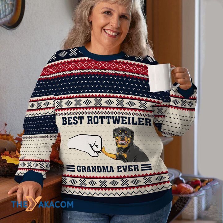 Best Rottweiler Grandma Ever 3D Christmas Sweater Best Rottweiler Grandma Ever 3D Christmas Sweater