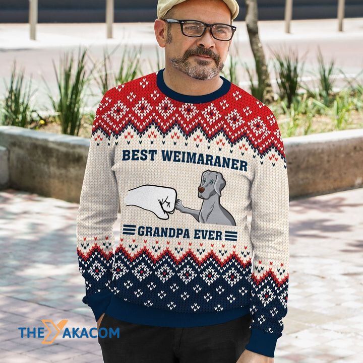 Best Weimaraner Grandpa Ever Christmas Sweater 3D Best Weimaraner Grandpa Ever Christmas Sweater 3D