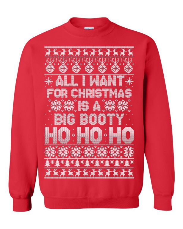 Big Booty Hoe Ho Ho Ho T-Shirt, Ugly Christmas Sweater Big Booty Hoe Ho Ho Ho T-Shirt, Ugly Christmas Sweater