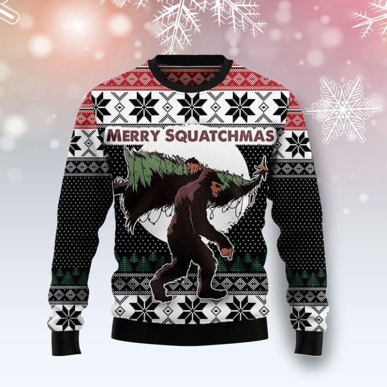 Bigfoot Squatchmas All Over Printed Xmas Sweater Bigfoot Squatchmas All Over Printed Xmas Sweater