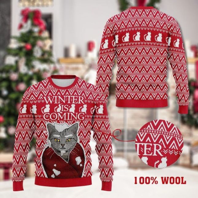 Black Cat Winter Is Coming Awesome Xmas Sweater 3D Black Cat Winter Is Coming Awesome Xmas Sweater 3D