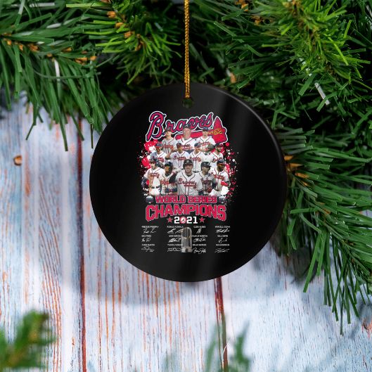 Braves Champions World Series Signatures Christmas 2021 Ceramic Ornament Braves Champions World Series Signatures Christmas 2021 Ceramic Ornament