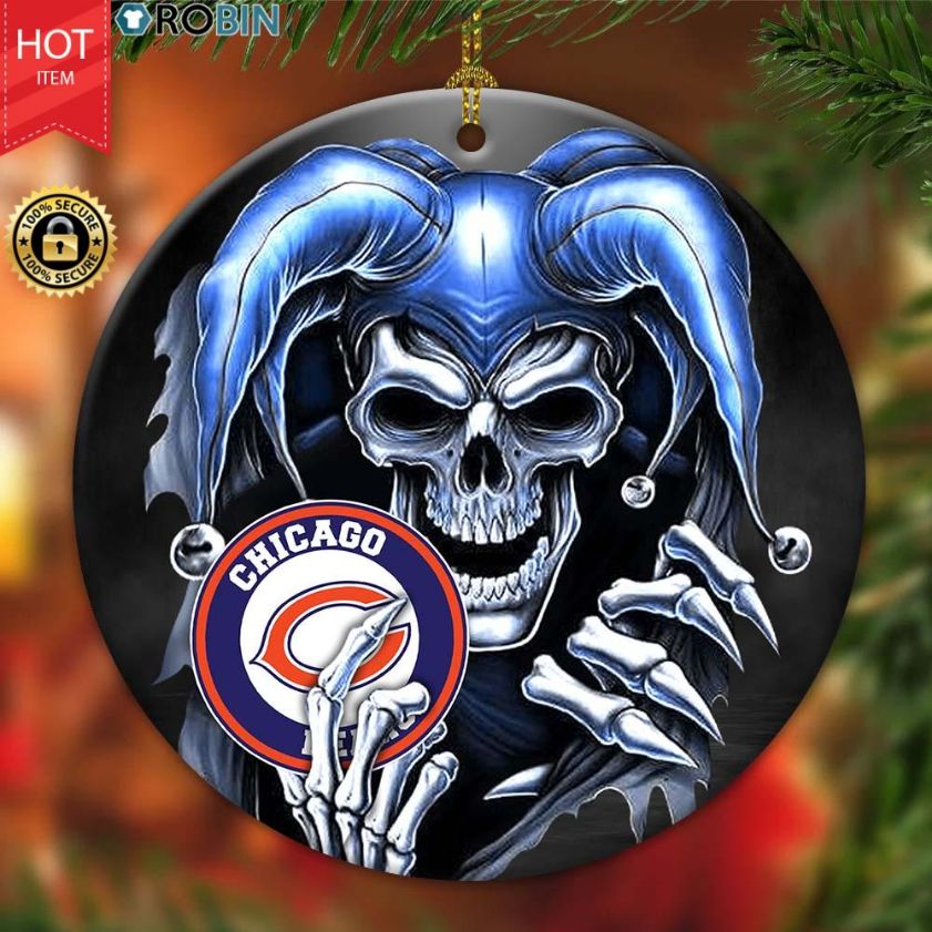 Chicago Bears Nfl Skull Joker Christmas Ceramic Ornament Chicago Bears Nfl Skull Joker Christmas Ceramic Ornament