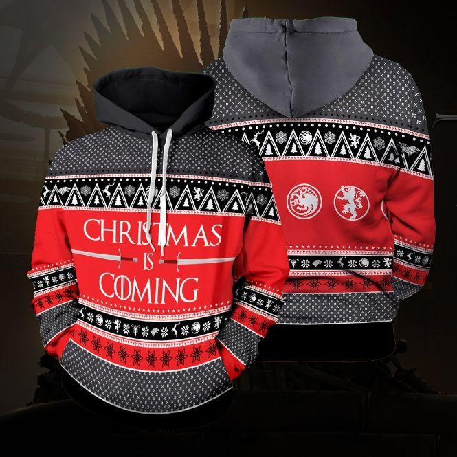 Christmas is Coming Game Of Throne All Over Print 3D Hoodie Christmas is Coming Game Of Throne All Over Print 3D Hoodie