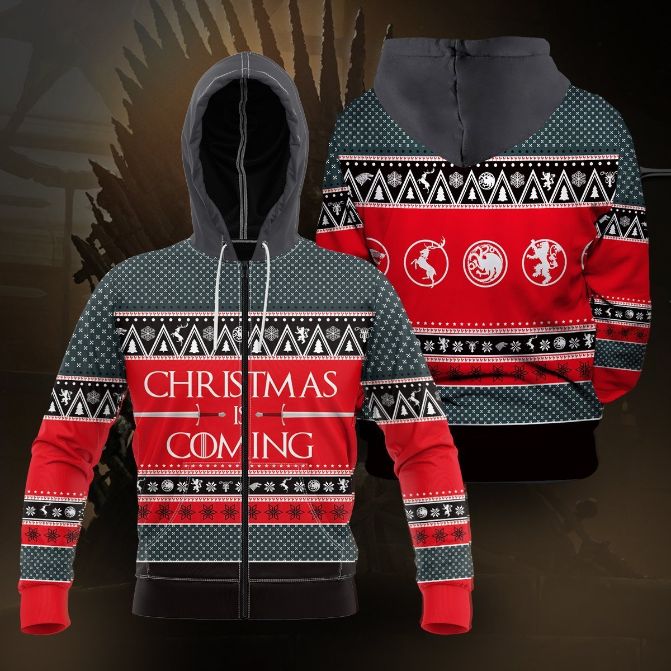 Christmas is Coming Game Of Throne All Over Print 3D Hoodie Christmas is Coming Game Of Throne All Over Print 3D Hoodie
