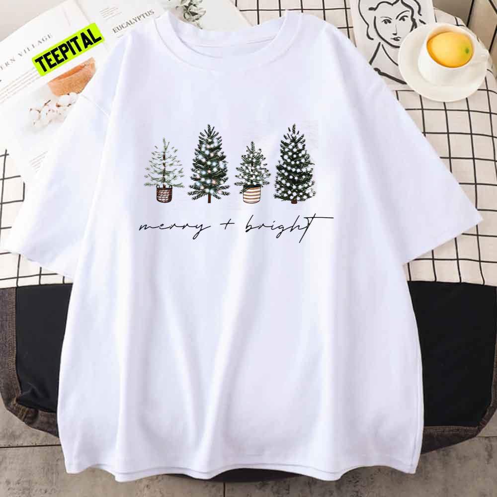 Christmas Tree Merry And Bright Holiday T-Shirt Christmas Tree Merry And Bright Holiday T-Shirt
