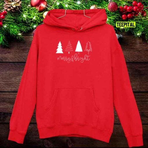 Christmas Trees Merry & Bright Cute Holiday Sweatshirt