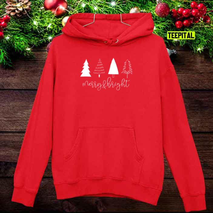 Christmas Trees Merry & Bright Cute Holiday Sweatshirt Christmas Trees Merry & Bright Cute Holiday Sweatshirt