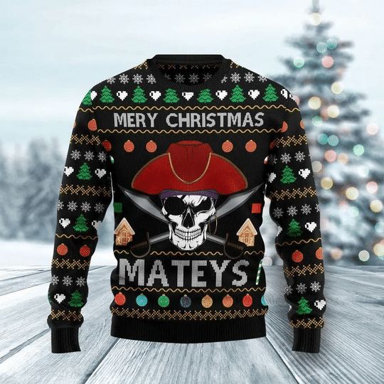 Creepy Pirate Skull 3D Christmas Sweater Creepy Pirate Skull 3D Christmas Sweater
