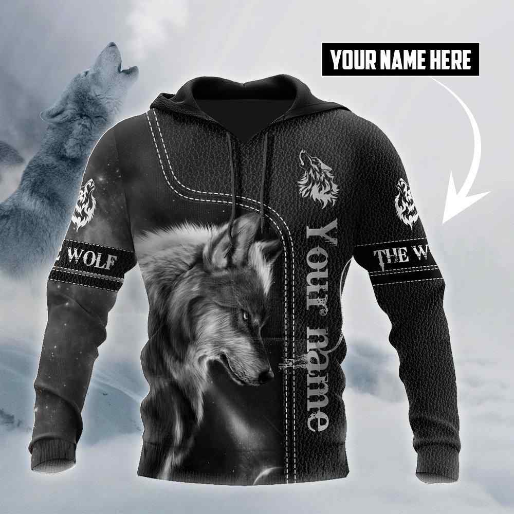 Custom Name Wolf All Over Printed Unisex Hoodie Custom Name Wolf All Over Printed Unisex Hoodie