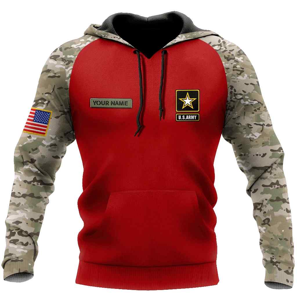 Customized name US Army All Over Printed Unisex Hoodie Customized name US Army All Over Printed Unisex Hoodie