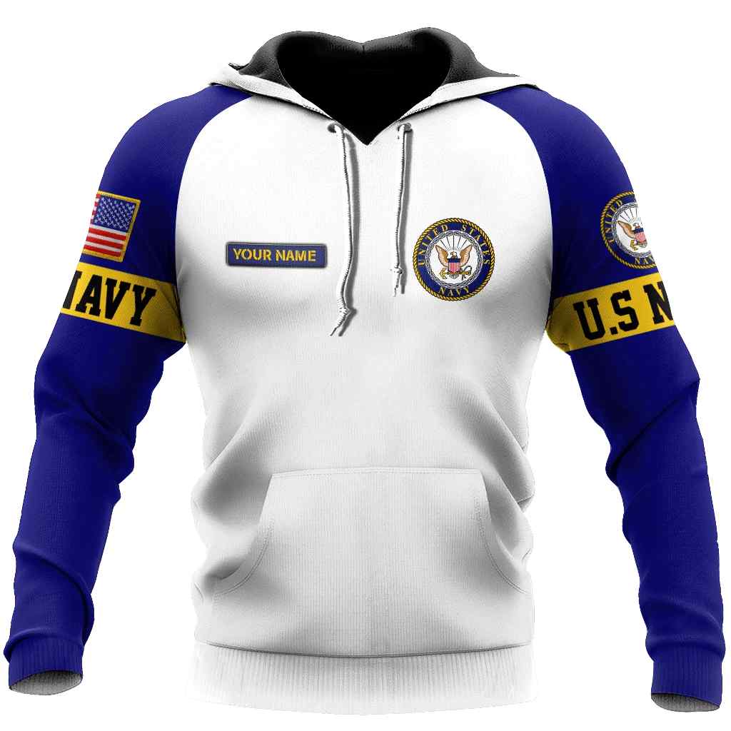 Customized name US Navy All Over Printed Unisex Hoodie Customized name US Navy All Over Printed Unisex Hoodie