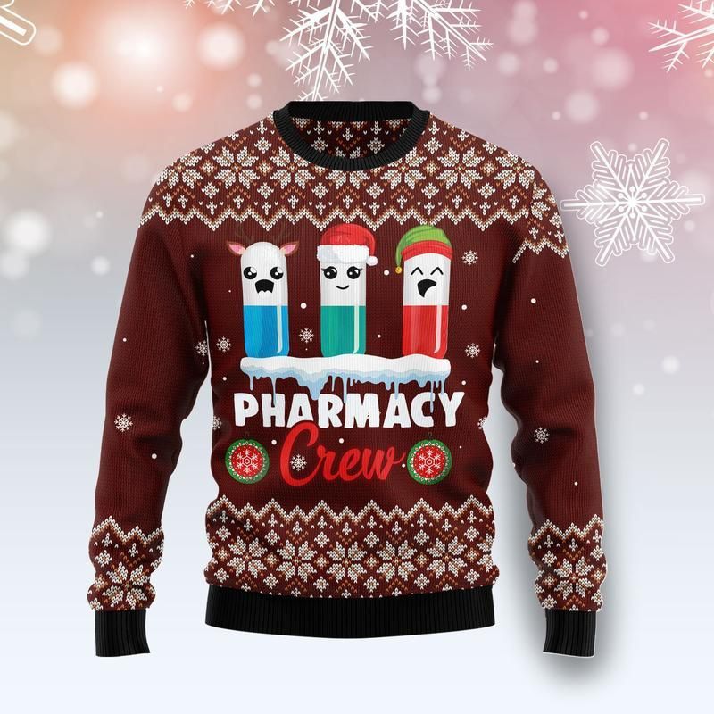 Cute Pharmacy Crew Awesome All Over Printed Xmas Sweater Cute Pharmacy Crew Awesome All Over Printed Xmas Sweater
