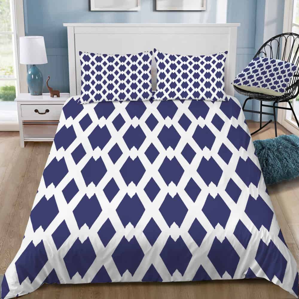 Daffy Lattice Navy Bedding Set Daffy Lattice Navy Bedding Set