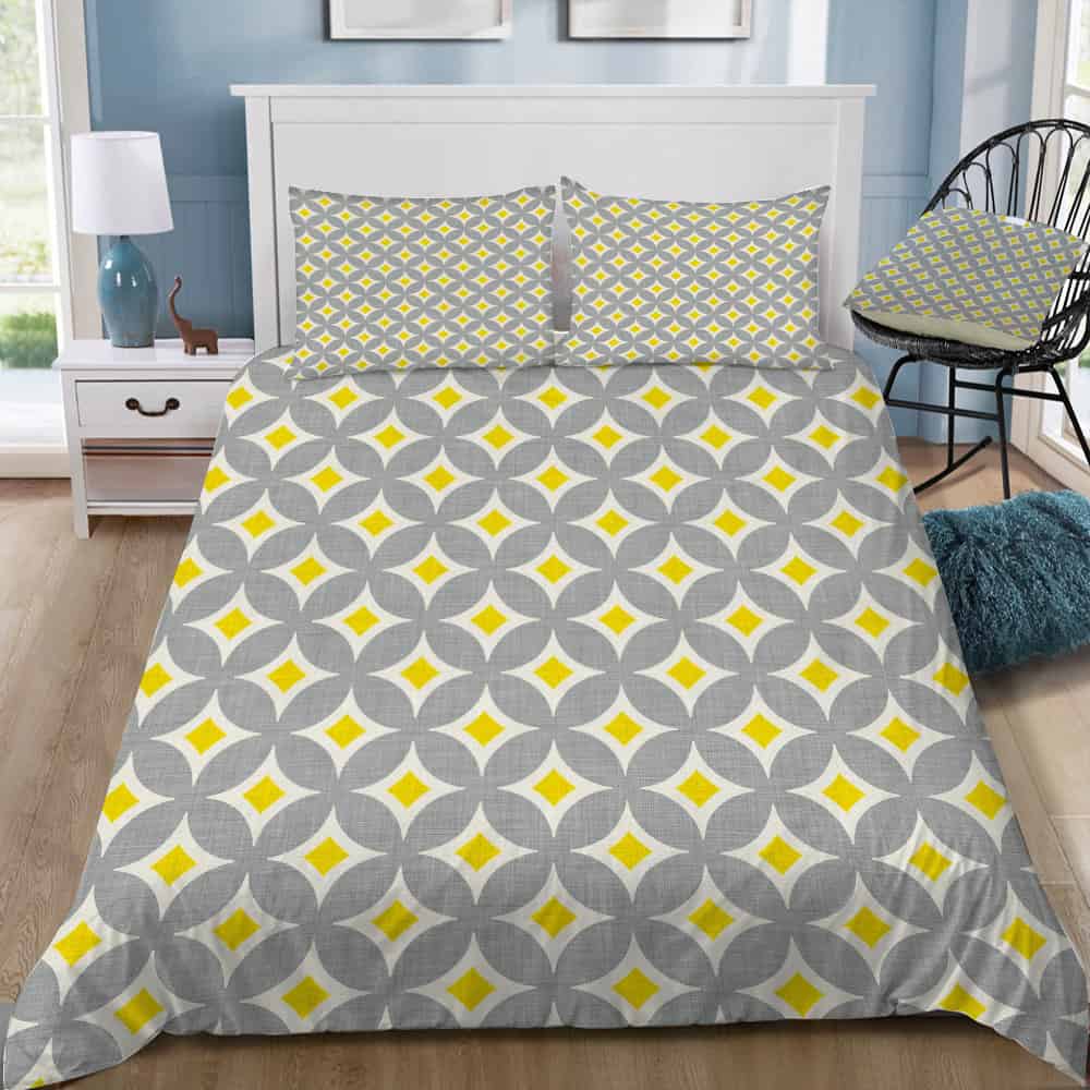 Diamond Circles Yellow Bedding Set Diamond Circles Yellow Bedding Set