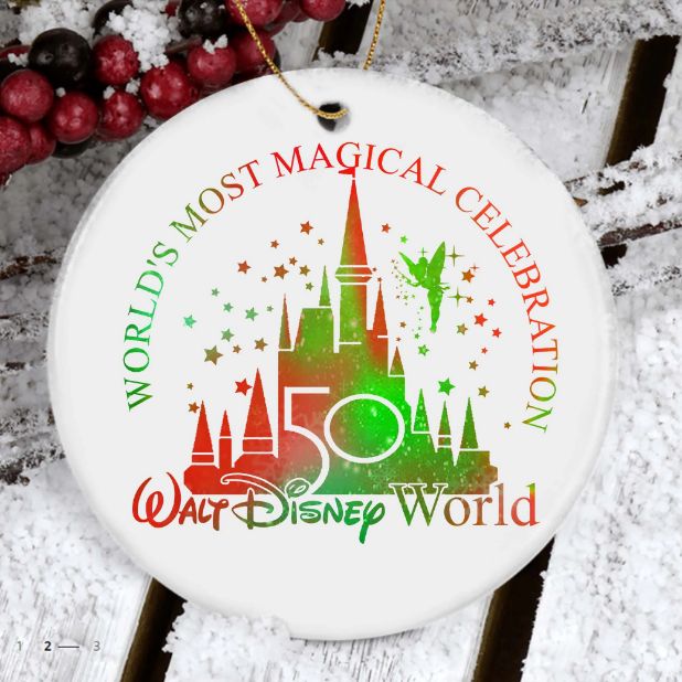Disney 50th Anniversary Castle Birthday Christmas 2021 Ceramic Ornament Disney 50th Anniversary Castle Birthday Christmas 2021 Ceramic Ornament