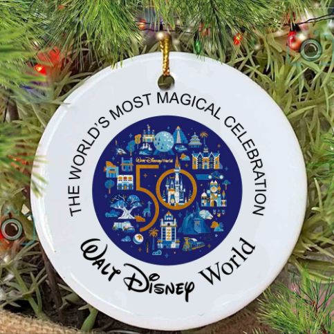Disney 50th Most Magical Celebration Christmas Ceramic Ornament Disney 50th Most Magical Celebration Christmas Ceramic Ornament