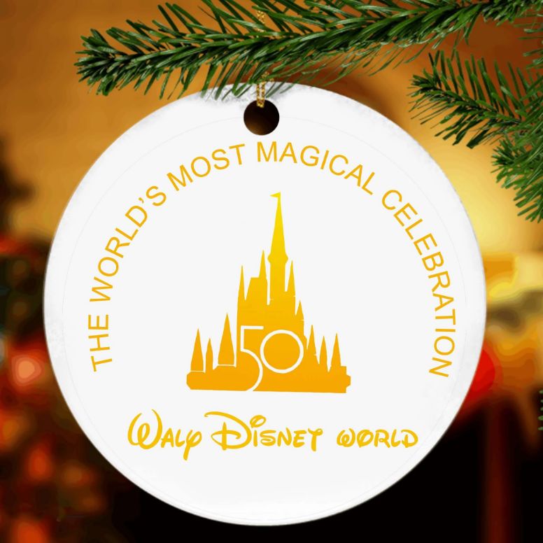 Disney World 50th Anniversary Christmas 2021 Ceramic Ornament Disney World 50th Anniversary Christmas 2021 Ceramic Ornament