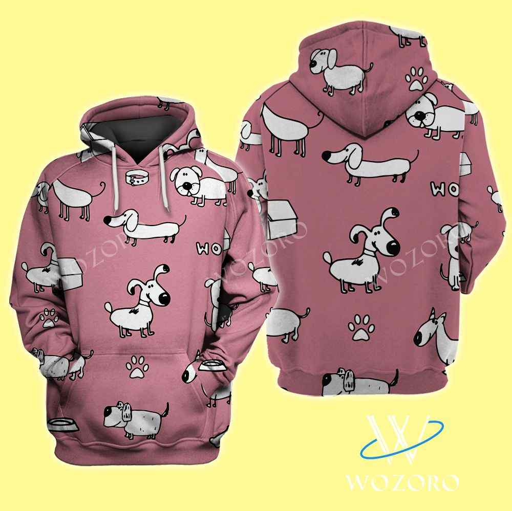 Doodle Dog Hoodie All Over Print Doodle Dog Hoodie All Over Print