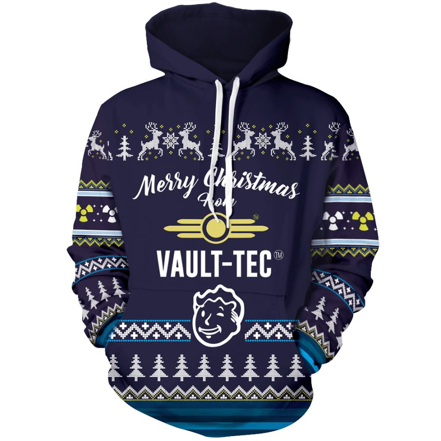 Dweller Boy Vault-Tec Christmas 3D All Over Print Hoodie Dweller Boy Vault-Tec Christmas 3D All Over Print Hoodie