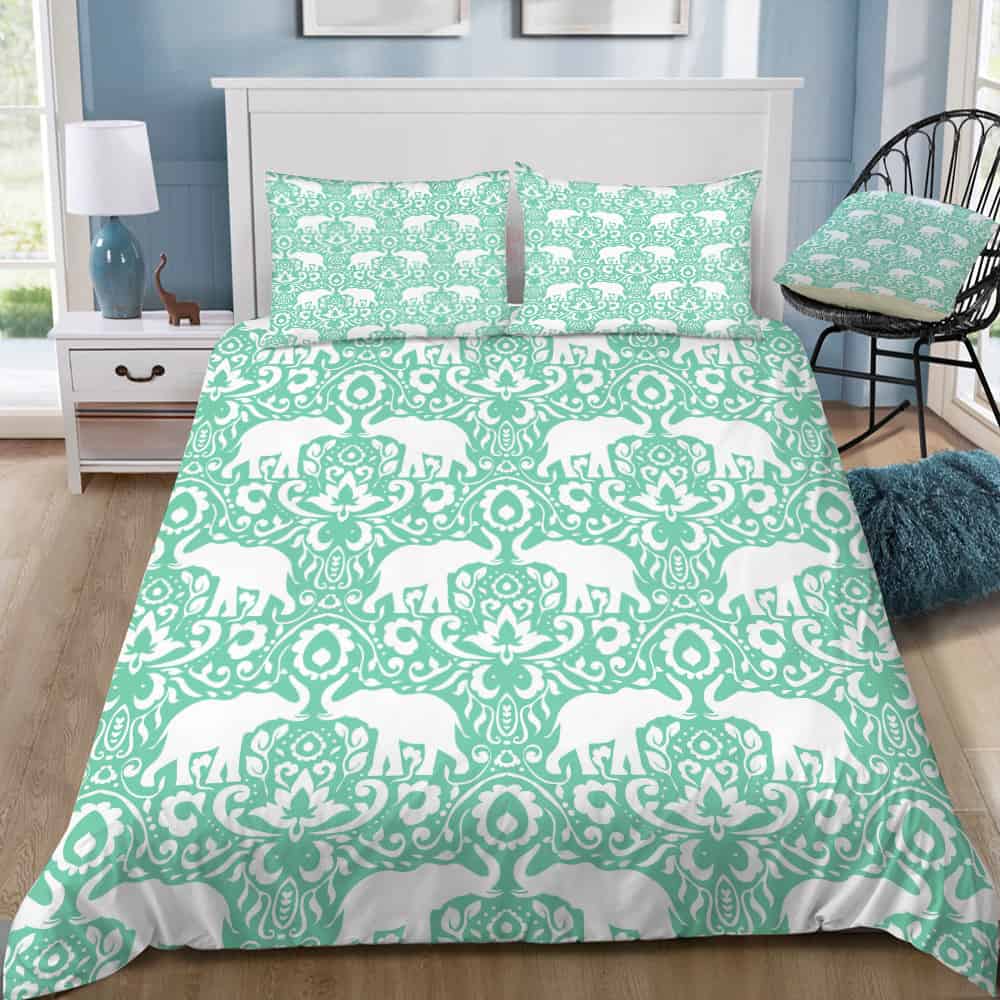 Elephant Damask Hemlock Bedding Set Elephant Damask Hemlock Bedding Set
