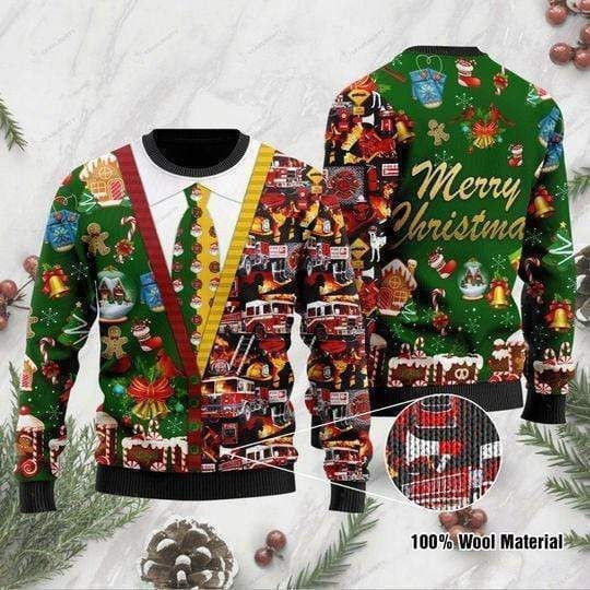 Firefighter Christmas All Over Printed Sweater Firefighter Christmas All Over Printed Sweater