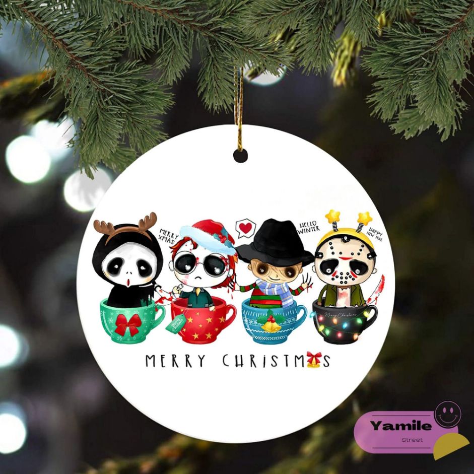 Funny Horror Movie Characters Christmas Ceramic Ornament Funny Horror Movie Characters Christmas Ceramic Ornament