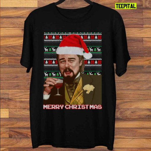 Funny Leonardo Dicaprio Laughing Ugly Christmas T-Shirt