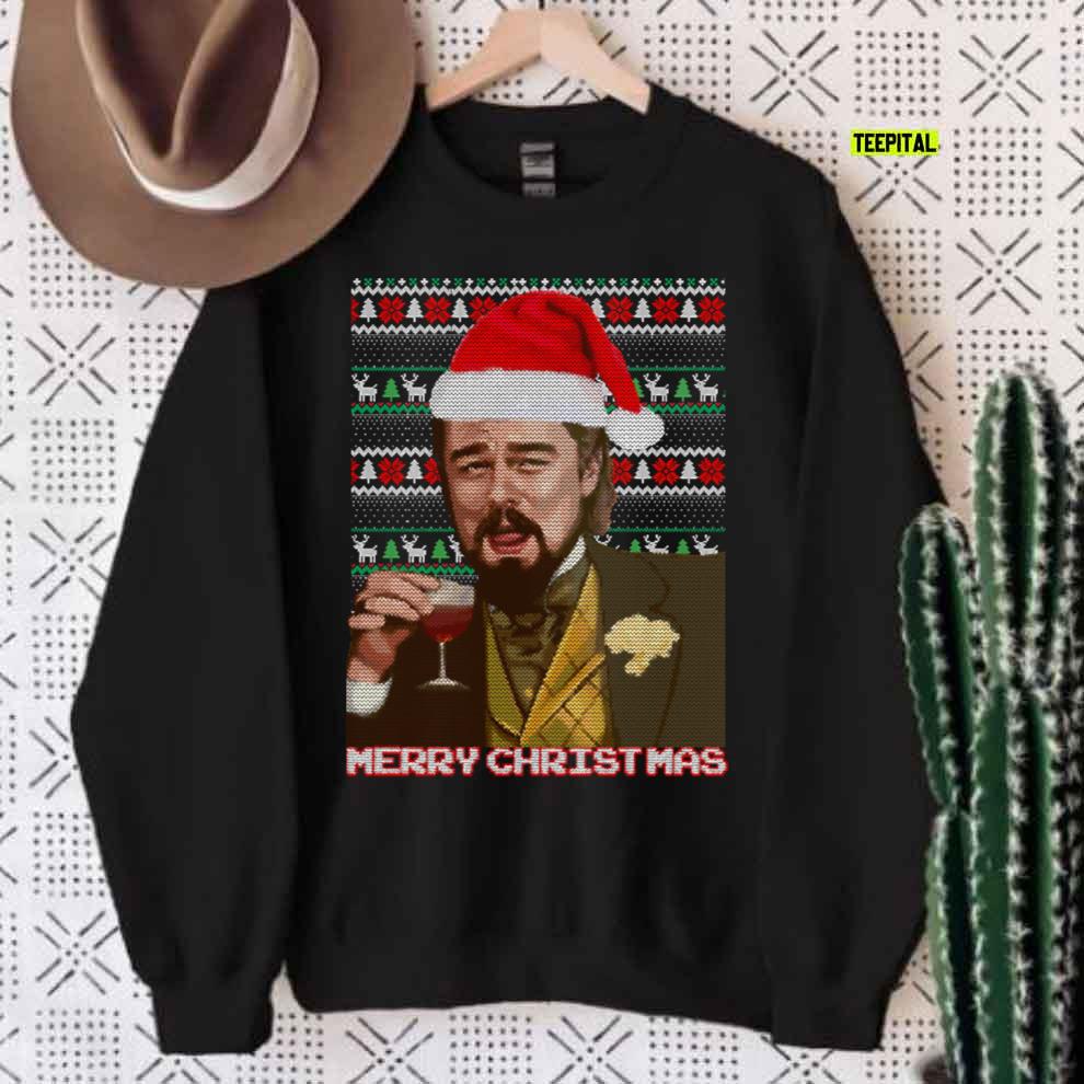 Funny Leonardo Dicaprio Laughing Ugly Christmas T-Shirt Funny Leonardo Dicaprio Laughing Ugly Christmas T-Shirt