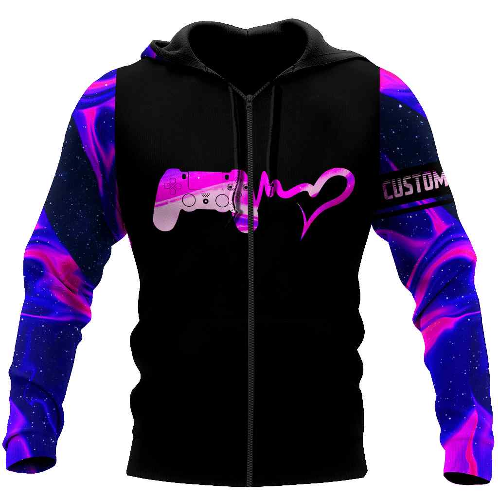 Gamer I'm a gamer girl Personalized Name All Over Print Unisex Zip up Hoodie Gamer I'm a gamer girl Personalized Name All Over Print Unisex Zip up Hoodie