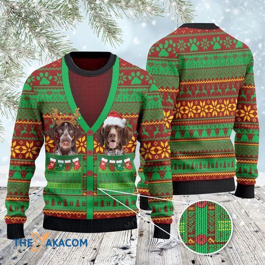 German Shorthaired Pointer Cardigan Costume Xmas 3D Sweater German Shorthaired Pointer Cardigan Costume Xmas 3D Sweater